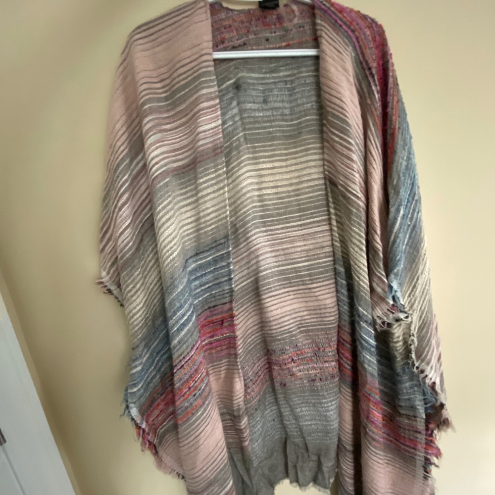 Striped poncho